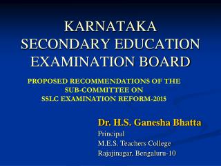 KARNATAKA SECONDARY EDUCATION EXAMINATION BOARD