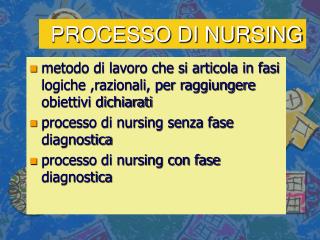 PROCESSO DI NURSING