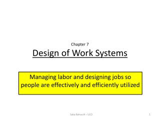 Chapter 7 Design of Work Systems