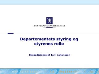 Departementets styring og styrenes rolle