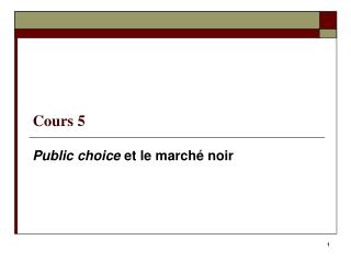 Cours 5