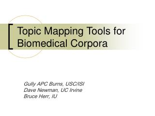 Topic Mapping Tools for Biomedical Corpora