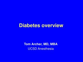 Diabetes overview