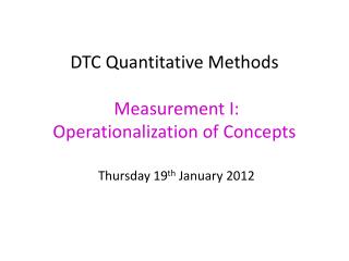 Operationalizing concepts