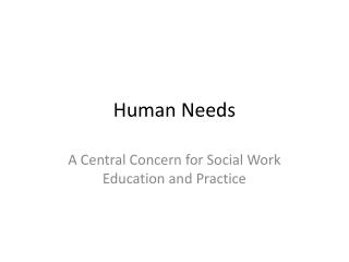 Human Needs