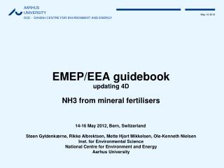 EMEP/EEA guidebook updating 4D NH3 from mineral fertilisers