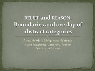 belief and reason : Boundaries and overlap of abstract categories