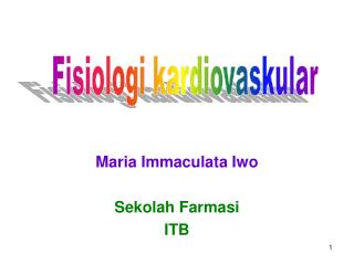 Maria Immaculata Iwo Sekolah Farmasi ITB