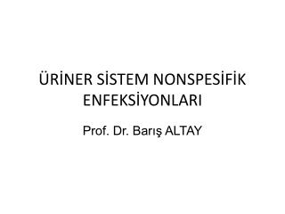 ÜRİNER SİSTEM NONSPESİFİK ENFEKSİYONLARI