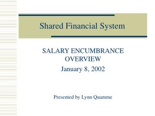 Shared Financial System