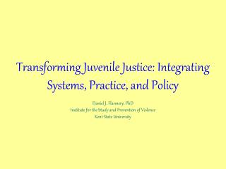 Behavioral Health and Juvenile Justice