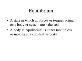 Equilibrium