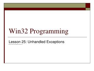 Win32 Programming