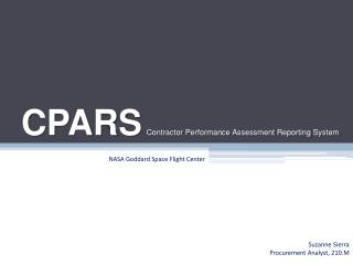 CPARS Contractor Performance Assessment Reporting System
