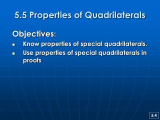 5.5 Properties of Quadrilaterals