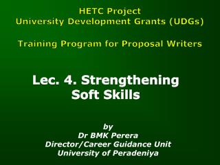 Lec. 4. Strengthening Soft Skills