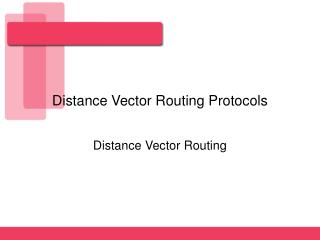 Distance Vector Routing Protocols