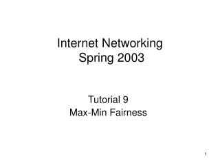 Internet Networking Spring 2003