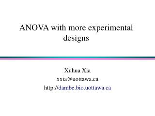 ANOVA with more experimental designs