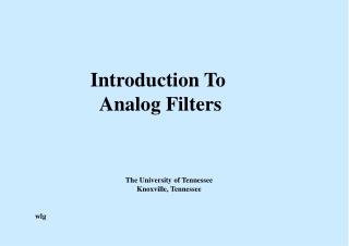 Introduction To Analog Filters