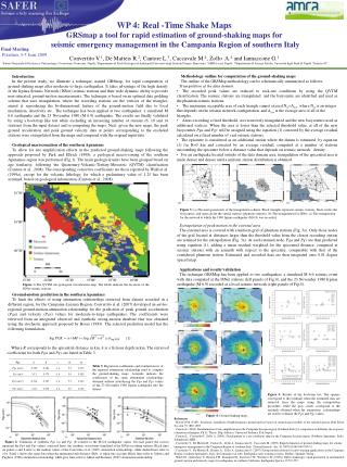 wp 4: Real -Time Shake Maps GRSmap a tool for rapid estimation of ground-shaking maps for