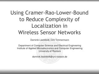 Using Cramer- Rao -Lower-Bound to Reduce Complexity of Localization in Wireless Sensor Networks