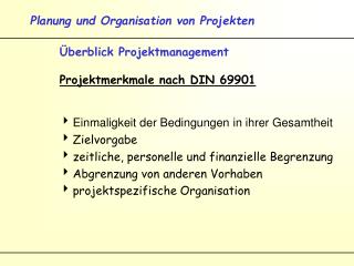 Überblick Projektmanagement