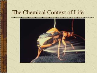 The Chemical Context of Life