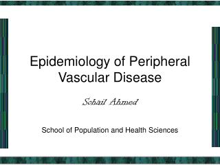 Epidemiology of Peripheral Vascular Disease