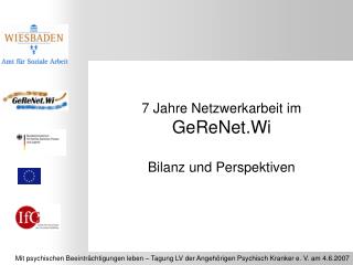 7 Jahre Netzwerkarbeit im GeReNet.Wi Bilanz und Perspektiven