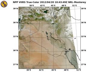 Dust event VIIRS truecolor April18 20