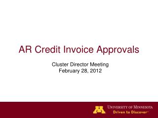 AR Credit Invoice Approvals