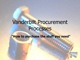 Vanderbilt Procurement Processes