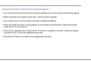 Important information &amp; instructions for doing web upgrade :