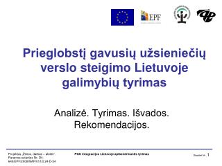 Prieglobstį gavusių užsieniečių verslo steigimo Lietuvoje galimybių tyrimas