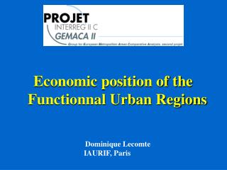 Economic position of the Functionnal Urban Regions