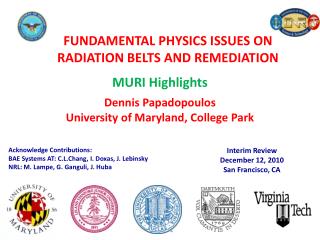 FUNDAMENTAL PHYSICS ISSUES ON RADIATION BELTS AND REMEDIATION