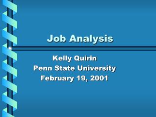 Job Analysis