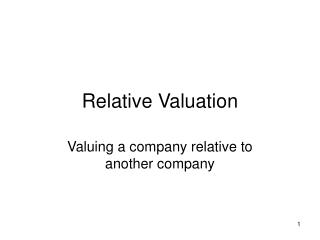 Relative Valuation