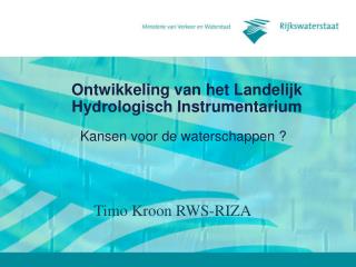 Ontwikkeling van het Landelijk Hydrologisch Instrumentarium