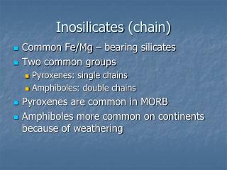Inosilicates (chain)