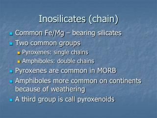 Inosilicates (chain)