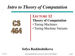 Intro to Theory of Computation