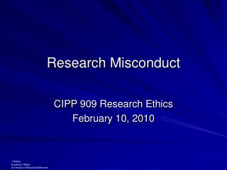 Research Misconduct