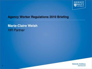 Agency Worker Regulations 2010 Briefing