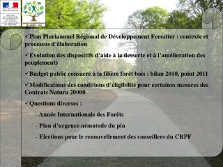 Plan Pluriannuel Régional de Développement Forestier : contexte et processus d’élaboration