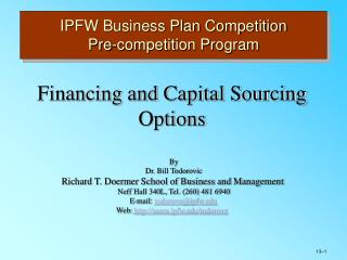 IPFW Business Plan Competition Pre-competition Program