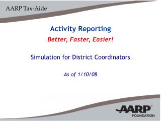 Activity Reporting