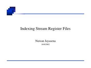 Indexing Stream Register Files