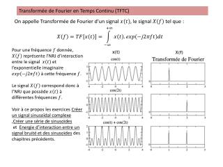 Transformée de Fourier en Temps Continu (TFTC)